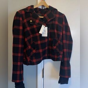 Eleven Paris LA Collection NWT Women’s Wool Short Jacket Buffalo plaid